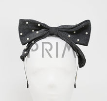 Load image into Gallery viewer, POP UP BOW WITH SCATTERED PEARLS HEADBAND
