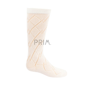 ZUBII DOUBLE DIAMOND CROCHET KNEE SOCK