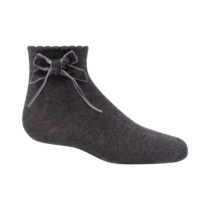 anklet thin velvet bow