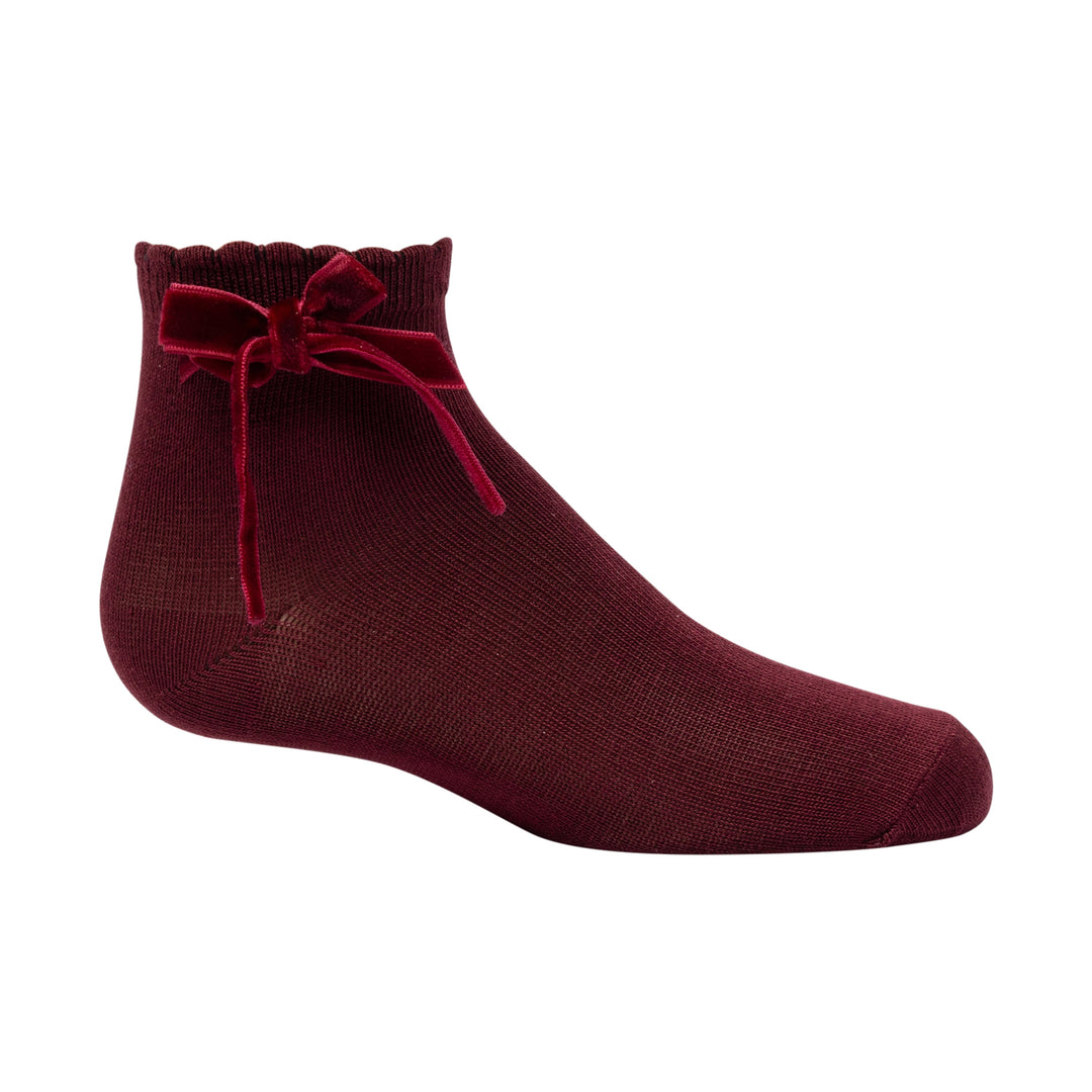 anklet thin velvet bow