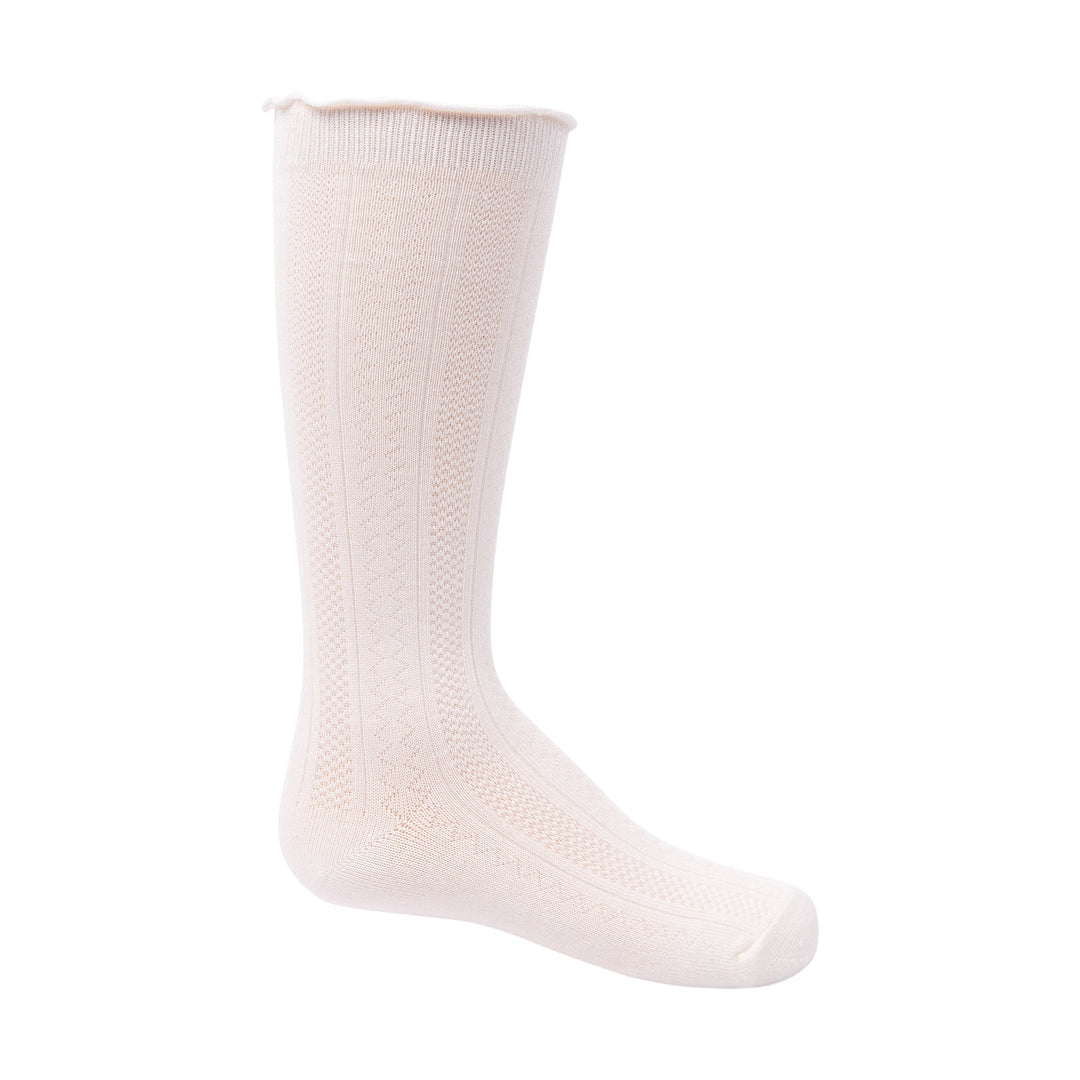 Zubii Pattern Textured Modal Knee Sock, Model 1412