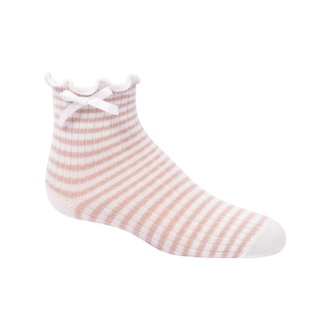 anklet striped scalloped edge