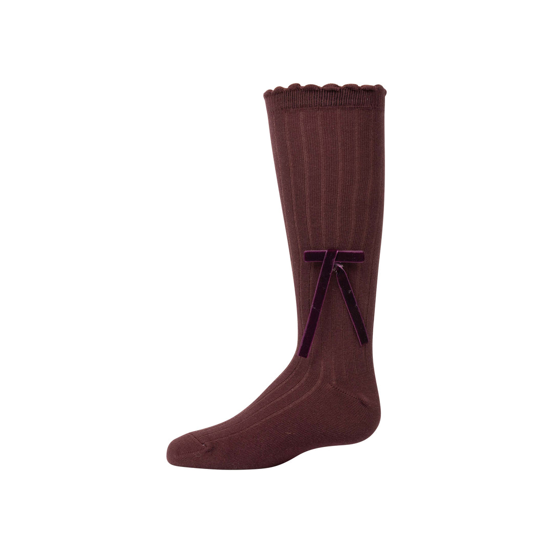 knee modal classic velvet bow