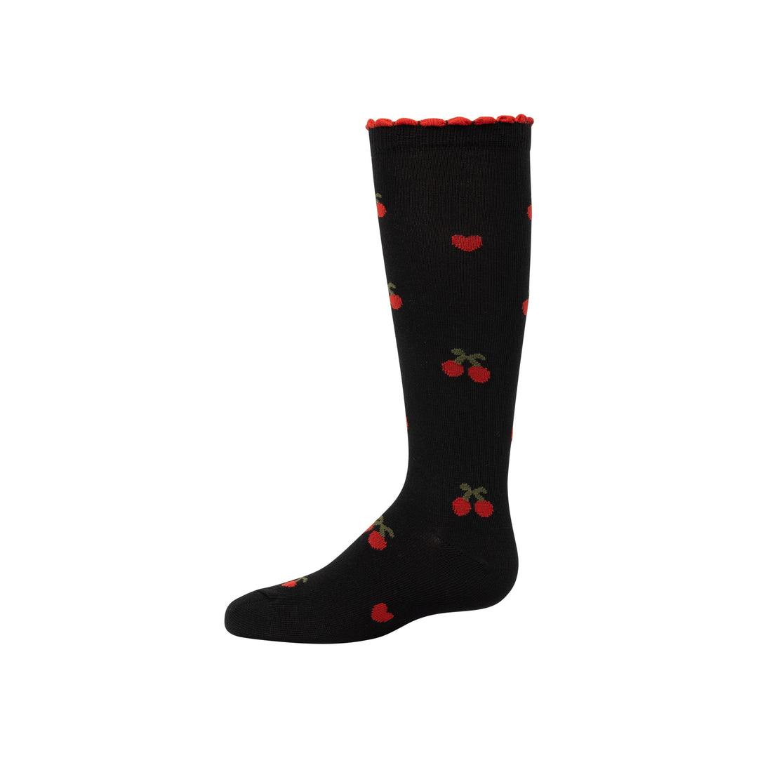 knee cherry heart print
