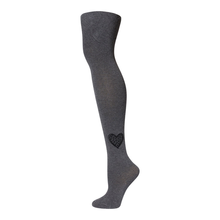 tights cotton velvet leopard heart