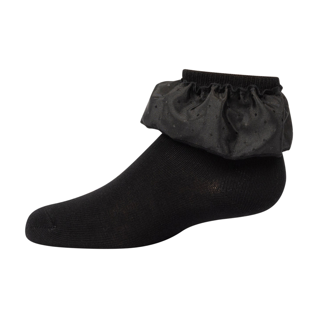 anklet satin pin dot ruffle
