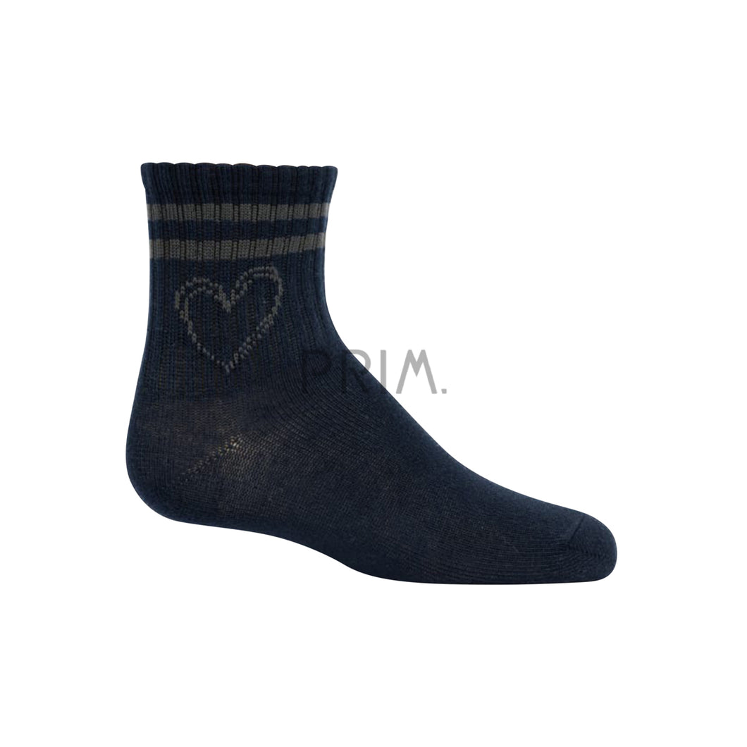 ZUBII SKETCH HEART ANKLE SOCK