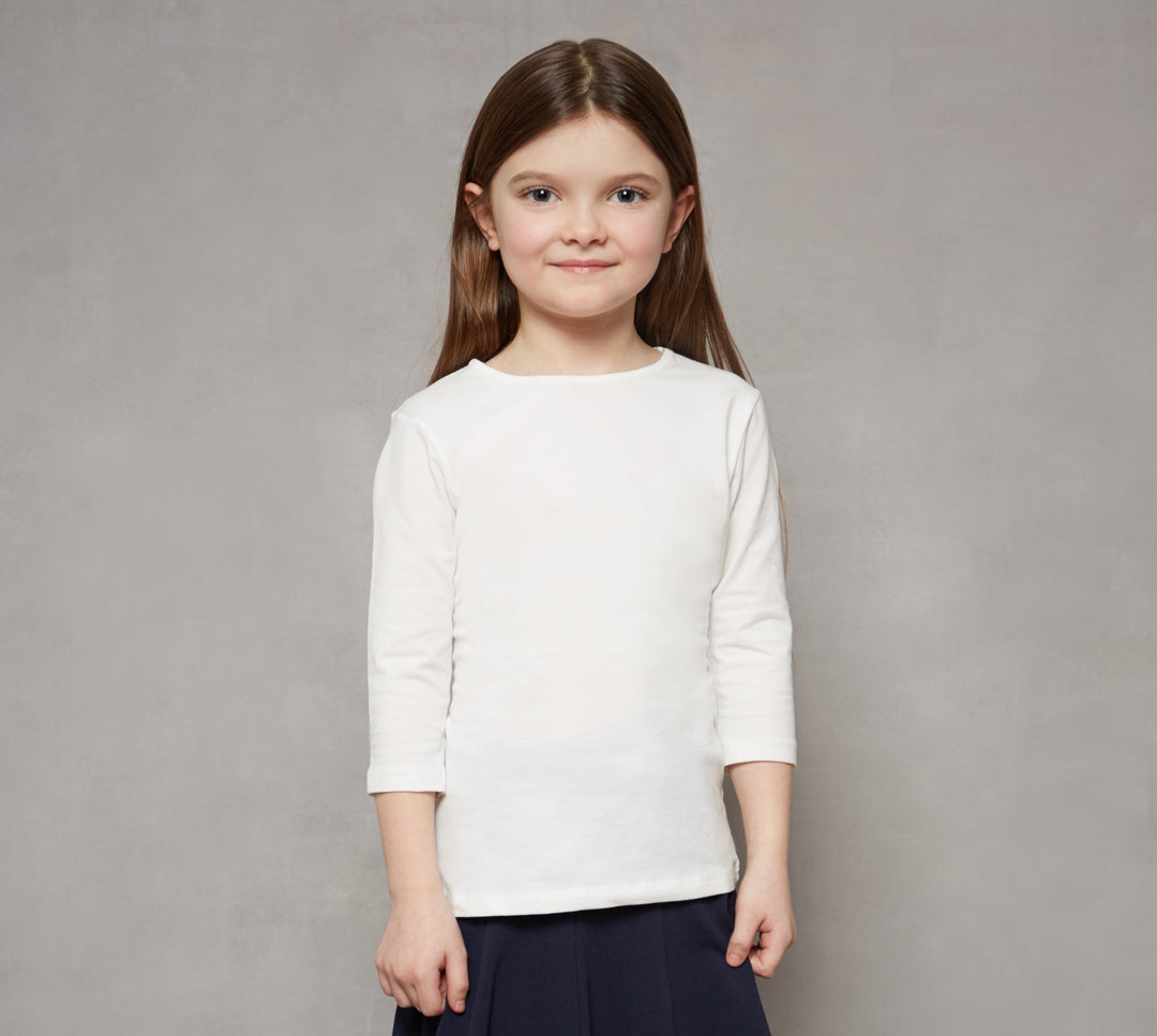 shell 3/4 sleeve kids  cotton