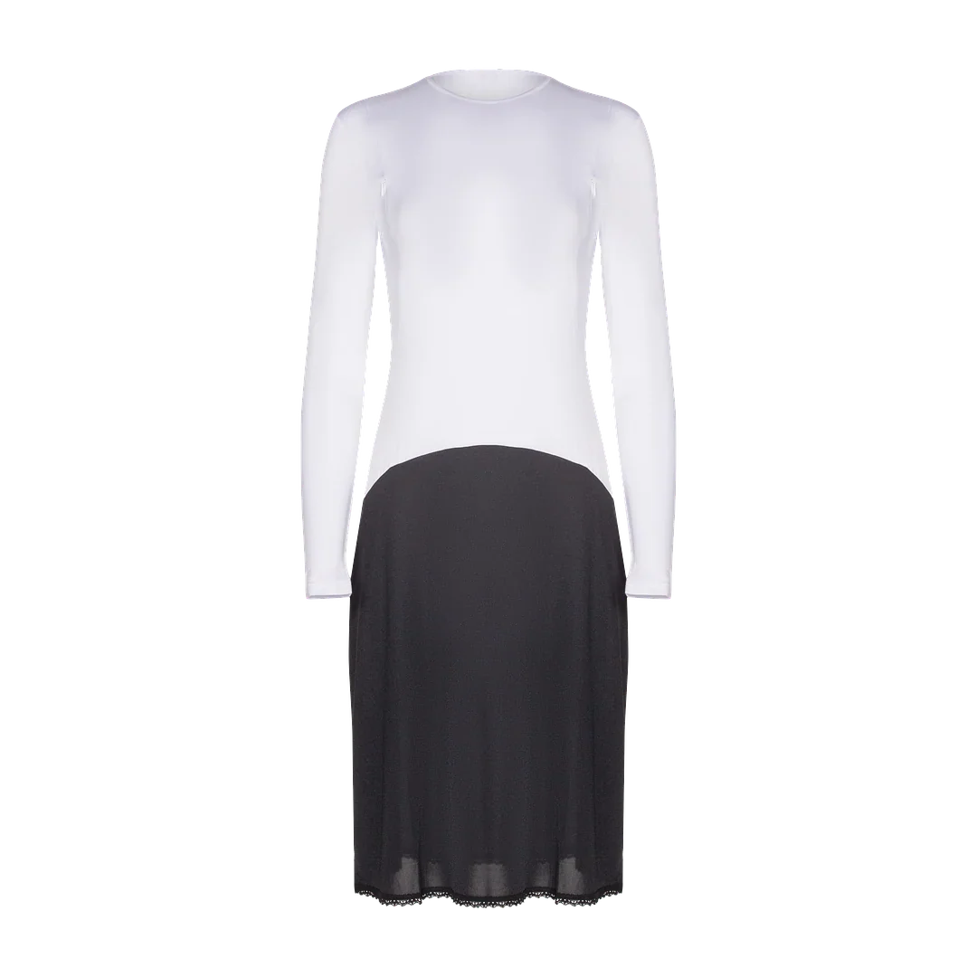 slip full nursing shell with zippers viscose top nylon bottom 41inch