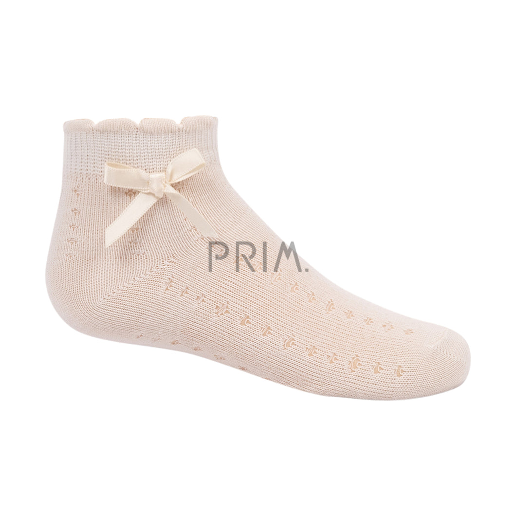 ZUBII TEXTURE DOT SOCK WITH BOW