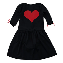 Load image into Gallery viewer, MISS MINI RED HEART DRAWSTRING SWIM DRESS WITH SNAPS
