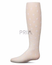 Load image into Gallery viewer, MEMOI MINI BOW FLOCKED OPAQUE TIGHTS

