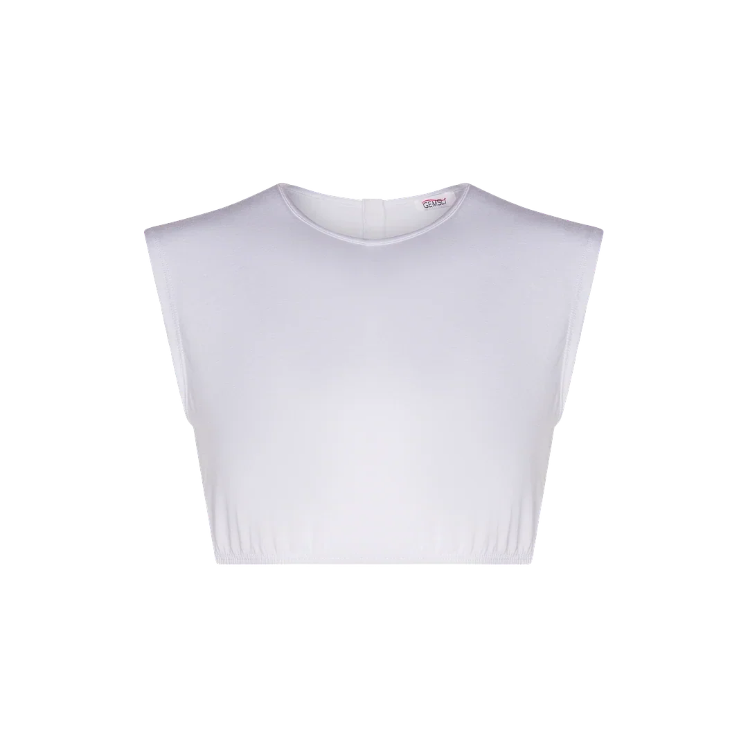 shell crop sleeveless organic cotton