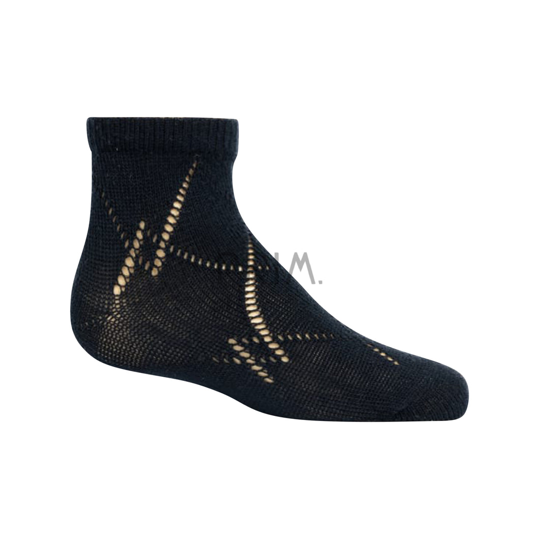 ZUBII DOUBLE DIAMOND CROCHET ANKLE SOCK