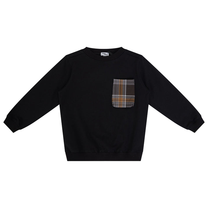 top l/s plaid pocket sweatshirt
