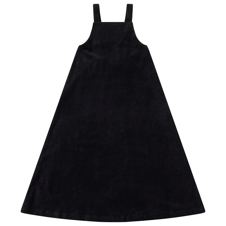 maxi dress velour pinafore