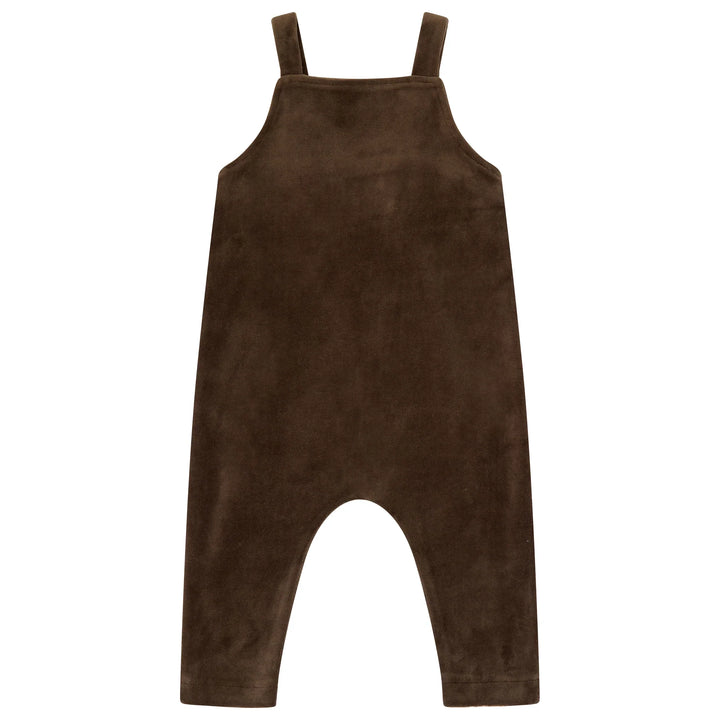 one piece velour pinafore overalls