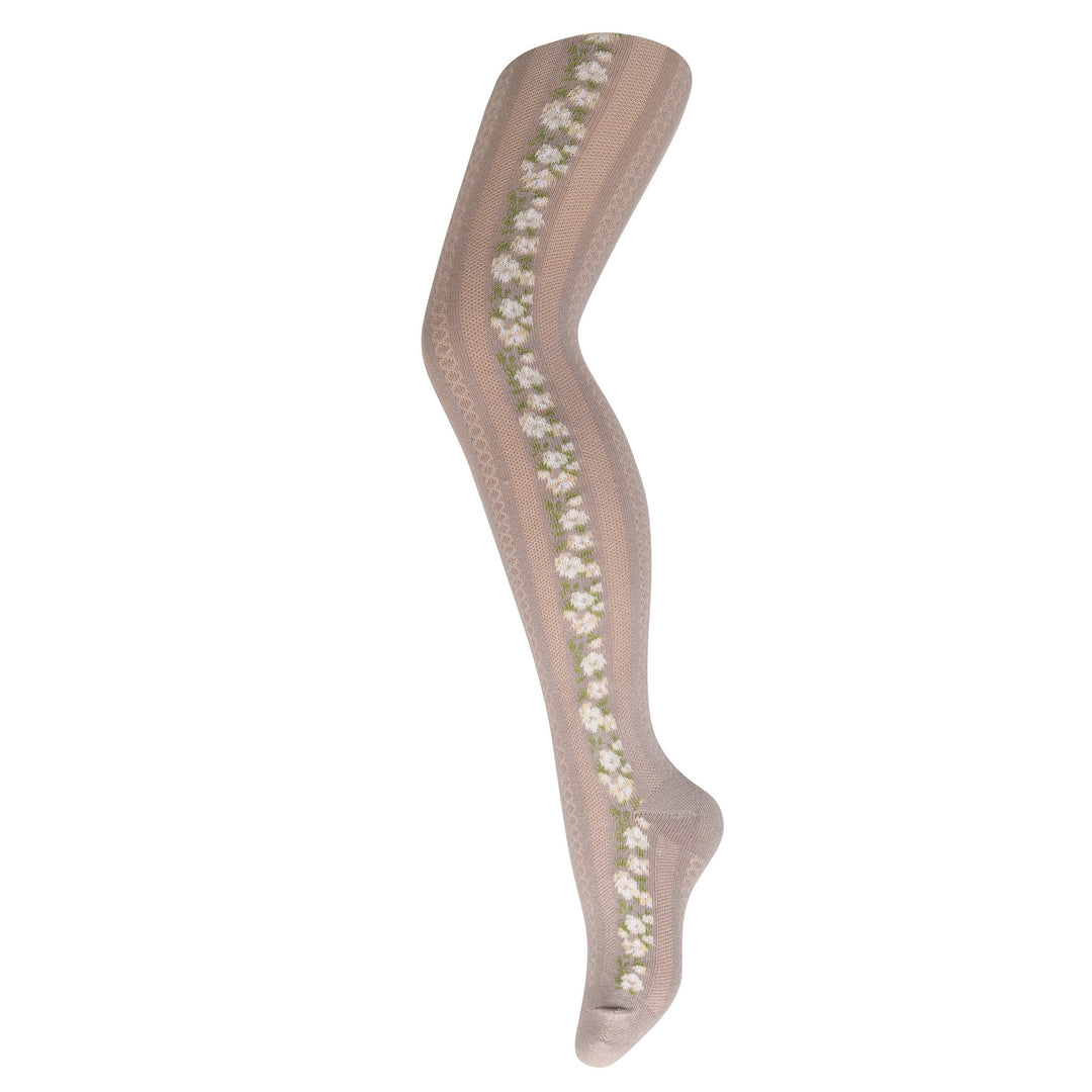 Zubii tights texture side flower insert