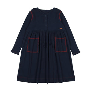 LIL LEGS RIBBED PLACKET DRESS