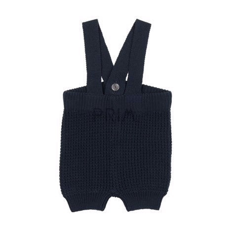 Analogie Short Knit Waffle Overalls - Navy Analogie Short Knit Waffle Overalls - Navy