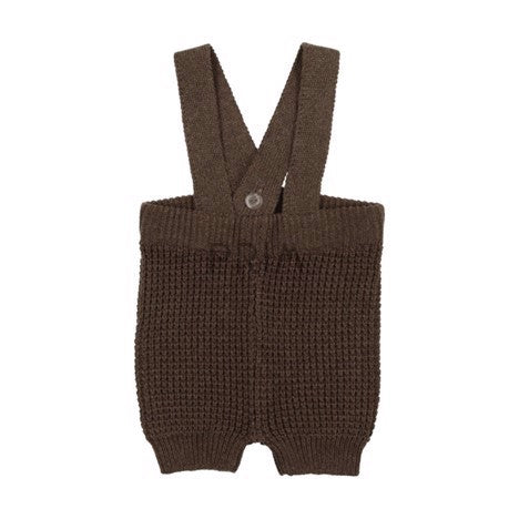 Analogie Short Knit Waffle Overalls - Navy Analogie Short Knit Waffle Overalls - Navy