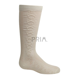 ZUBII TEXTURED HEART/BOW KNEE SOCK