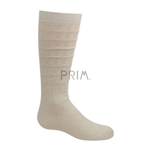 ZUBII TWO WAY STRIPE TEXTURE KNEE SOCK