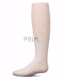 MEMOI MINI BOW FLOCKED OPAQUE TIGHTS
