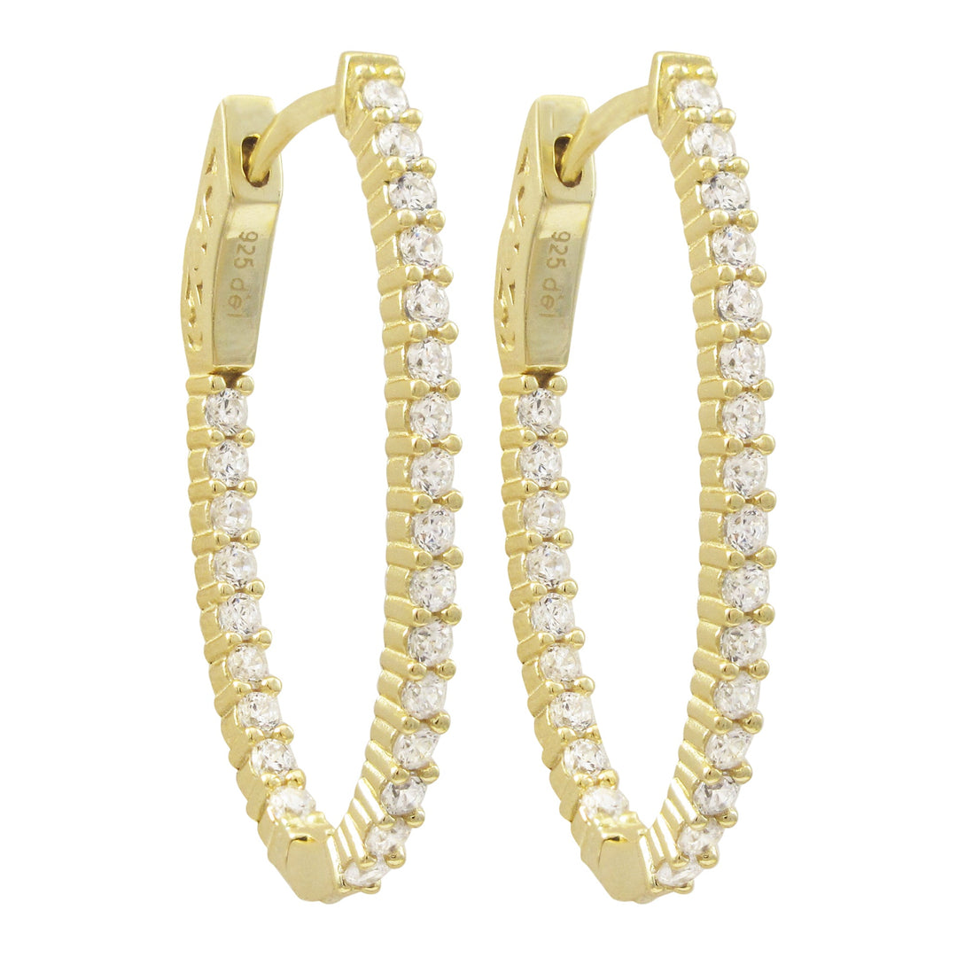 earring oval cz hoop