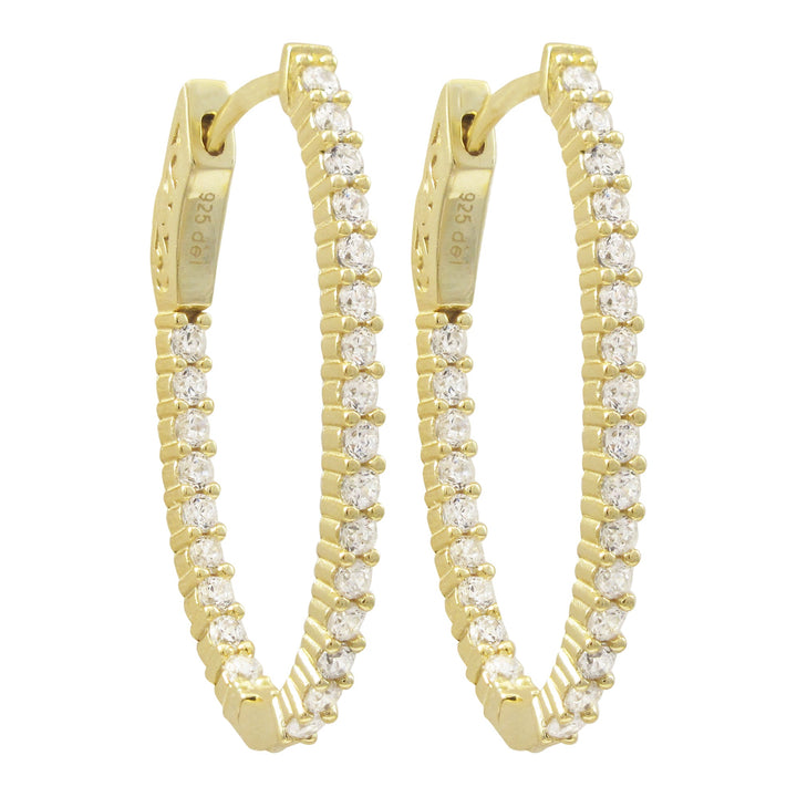 earring oval cz hoop