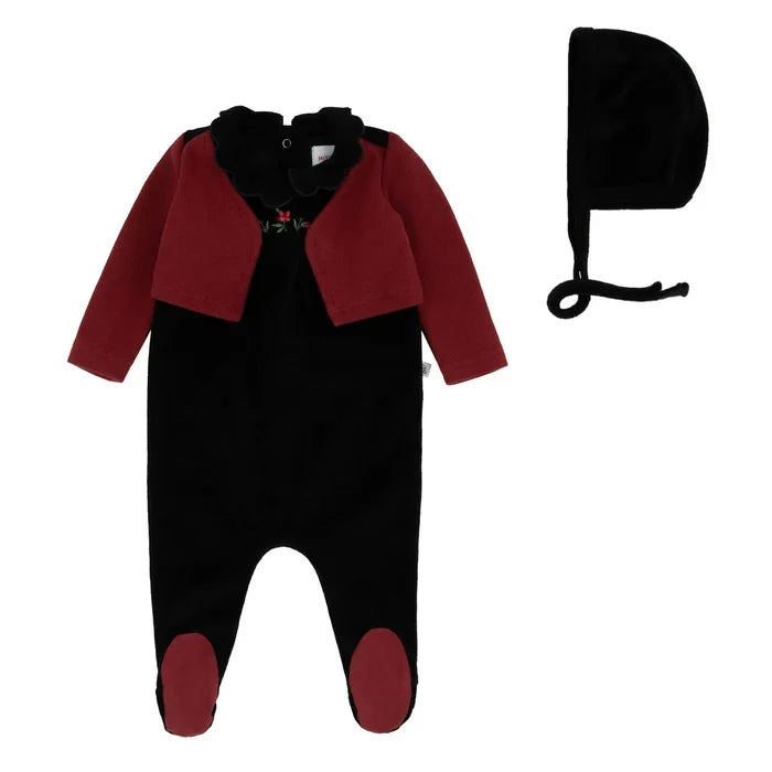 footie embroidered duo with bonnet