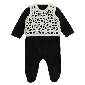 MISS MINI GIRLS CROCHET SHABBOS ROMPER