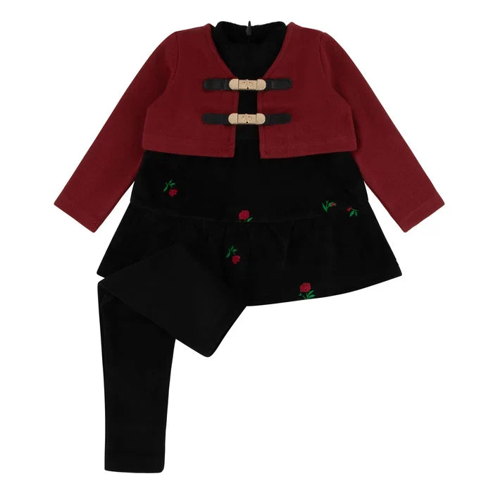 set outfit embroidered duo