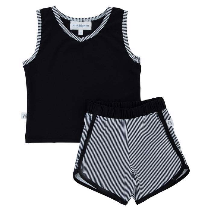 MISS MINI PINSTRIPE TANK & SHORTS SET