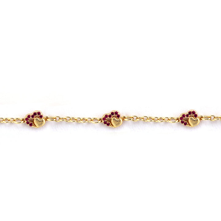 bracelet cut in cz double heart