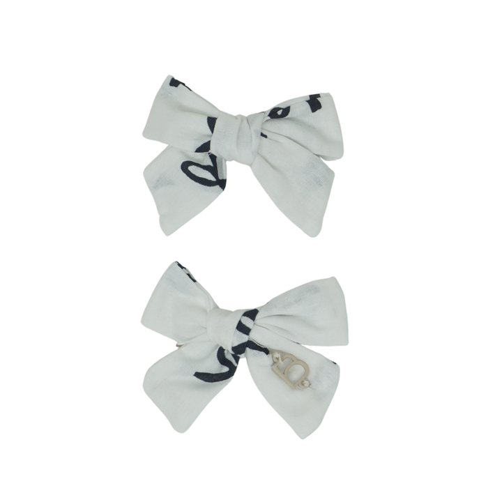 clip snap printed bows bow set