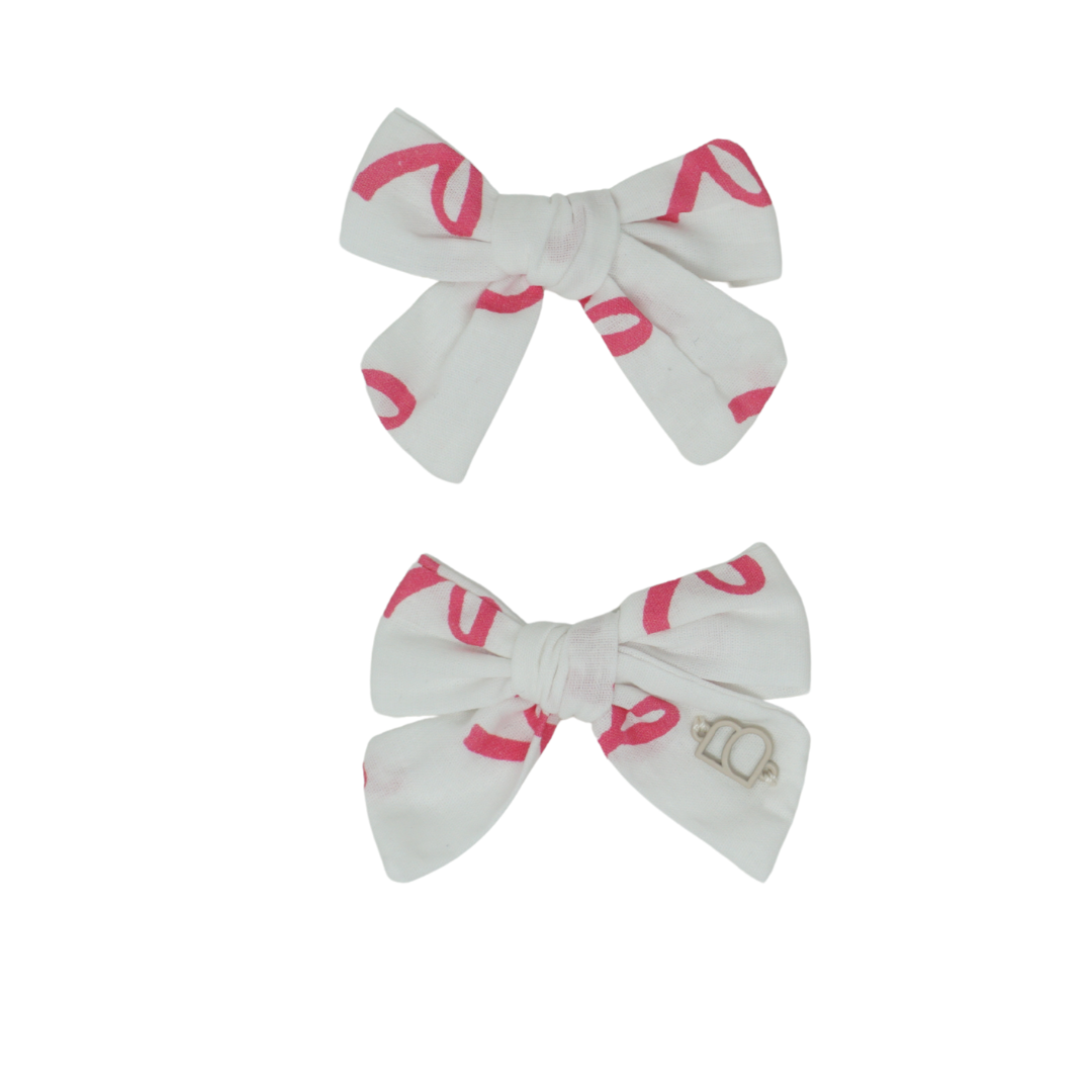 clip snap printed bows bow set