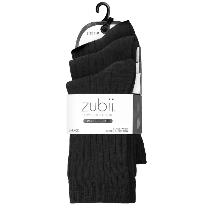 Zubii Boys Ribbed Bamboo socks 3 pk, Model 182