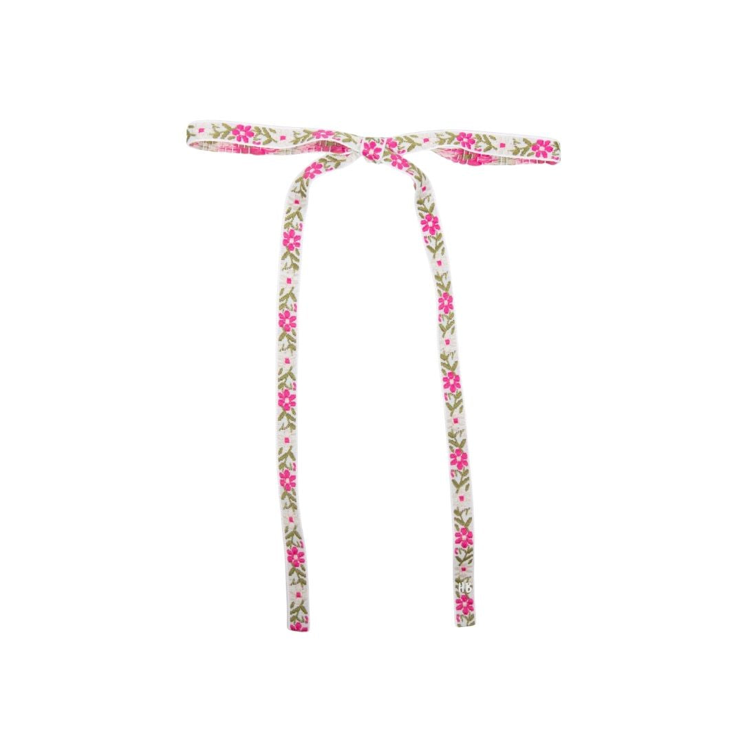 clip embroidered ribbon bow