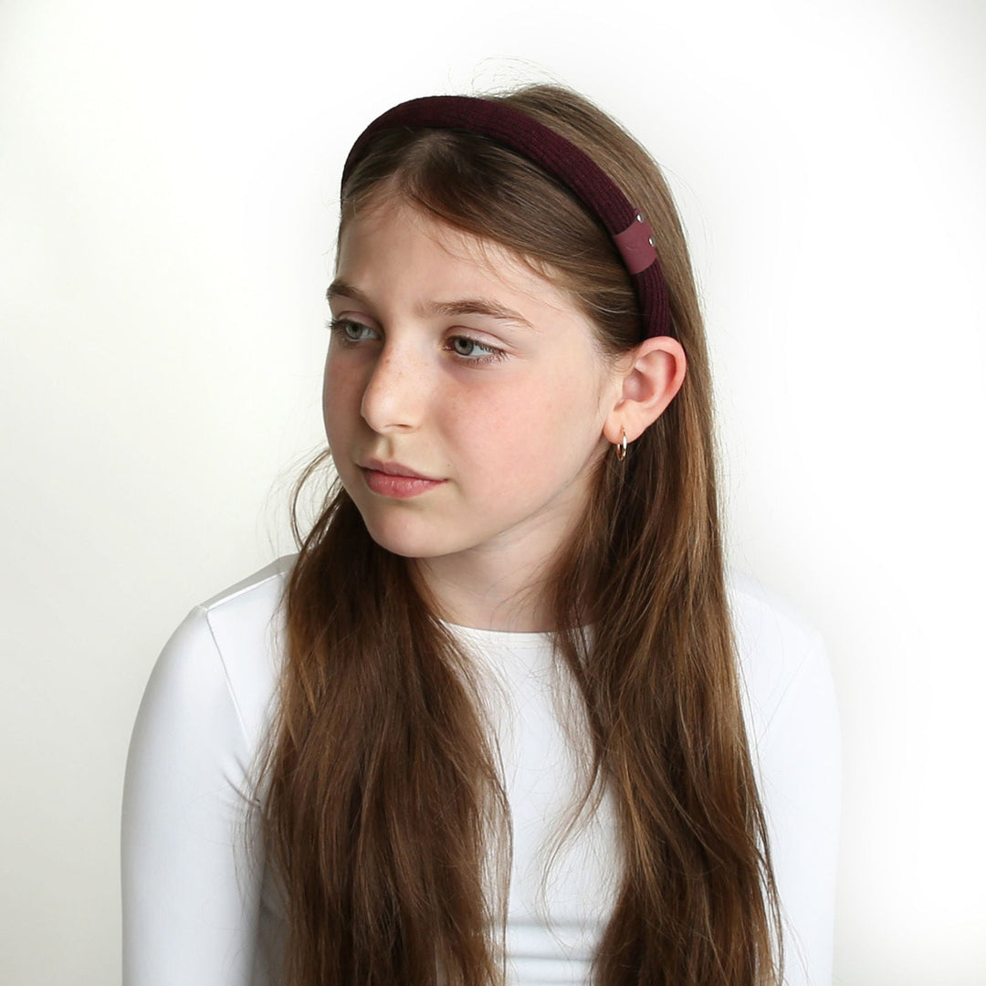 headband leather tab