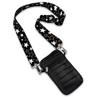 bag cell phone puffer midnight stripe