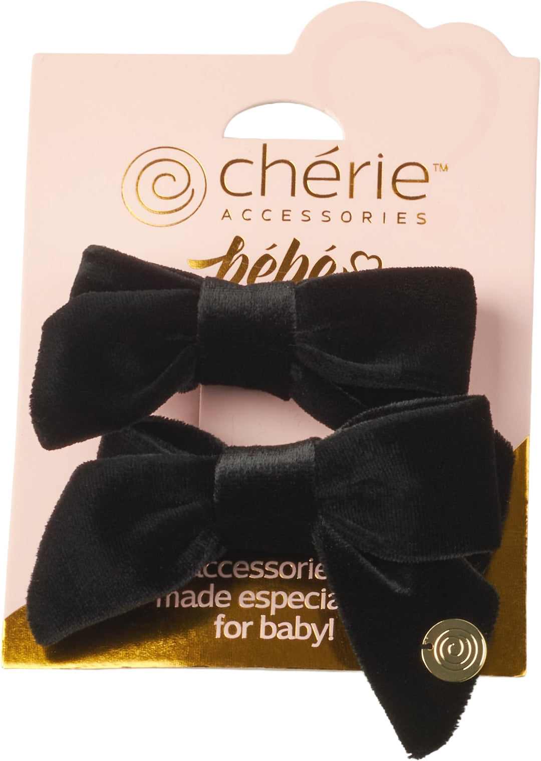 clip velvet pack of 2 bow set
