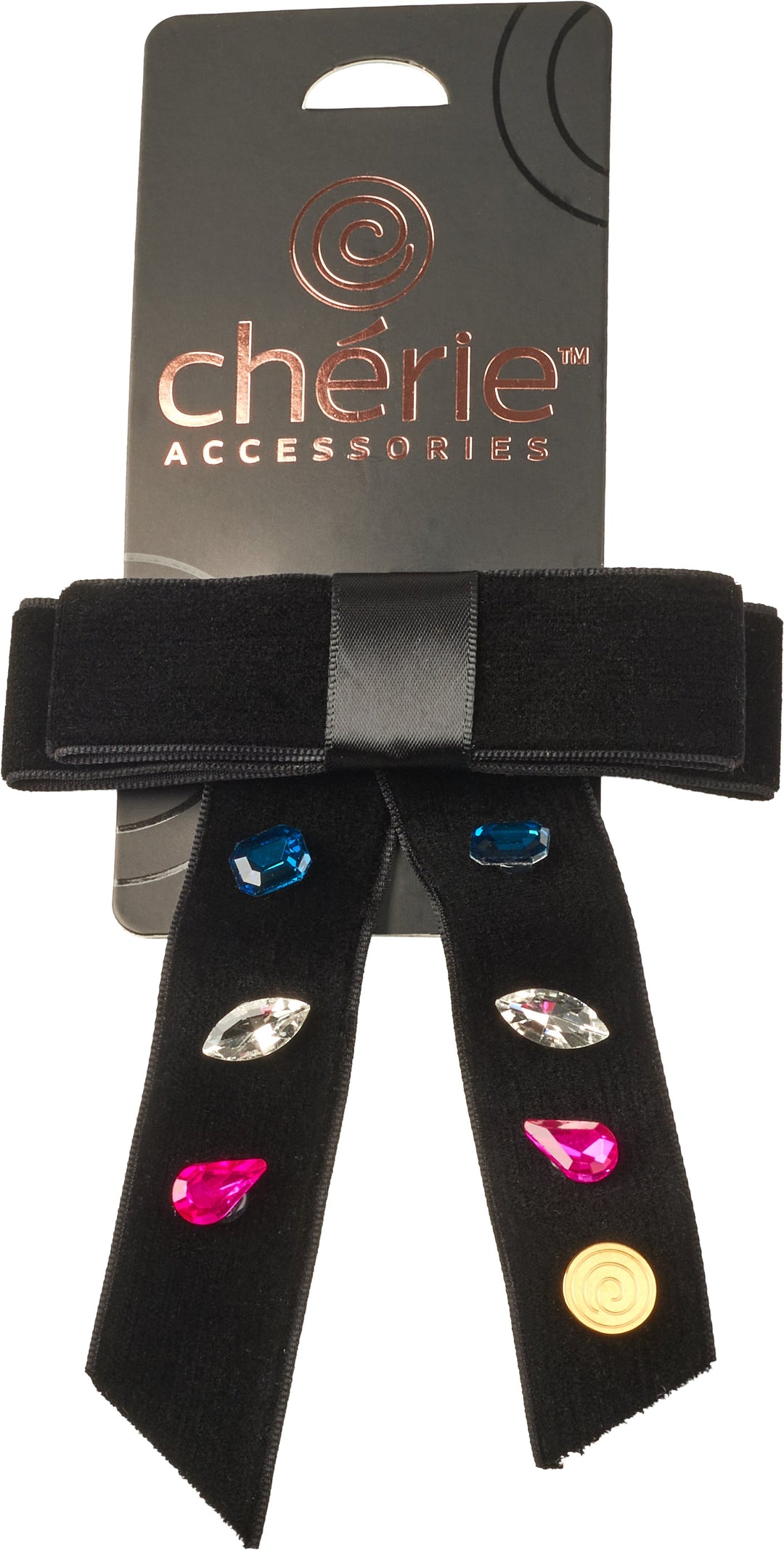 clip velvet rhinestone medium