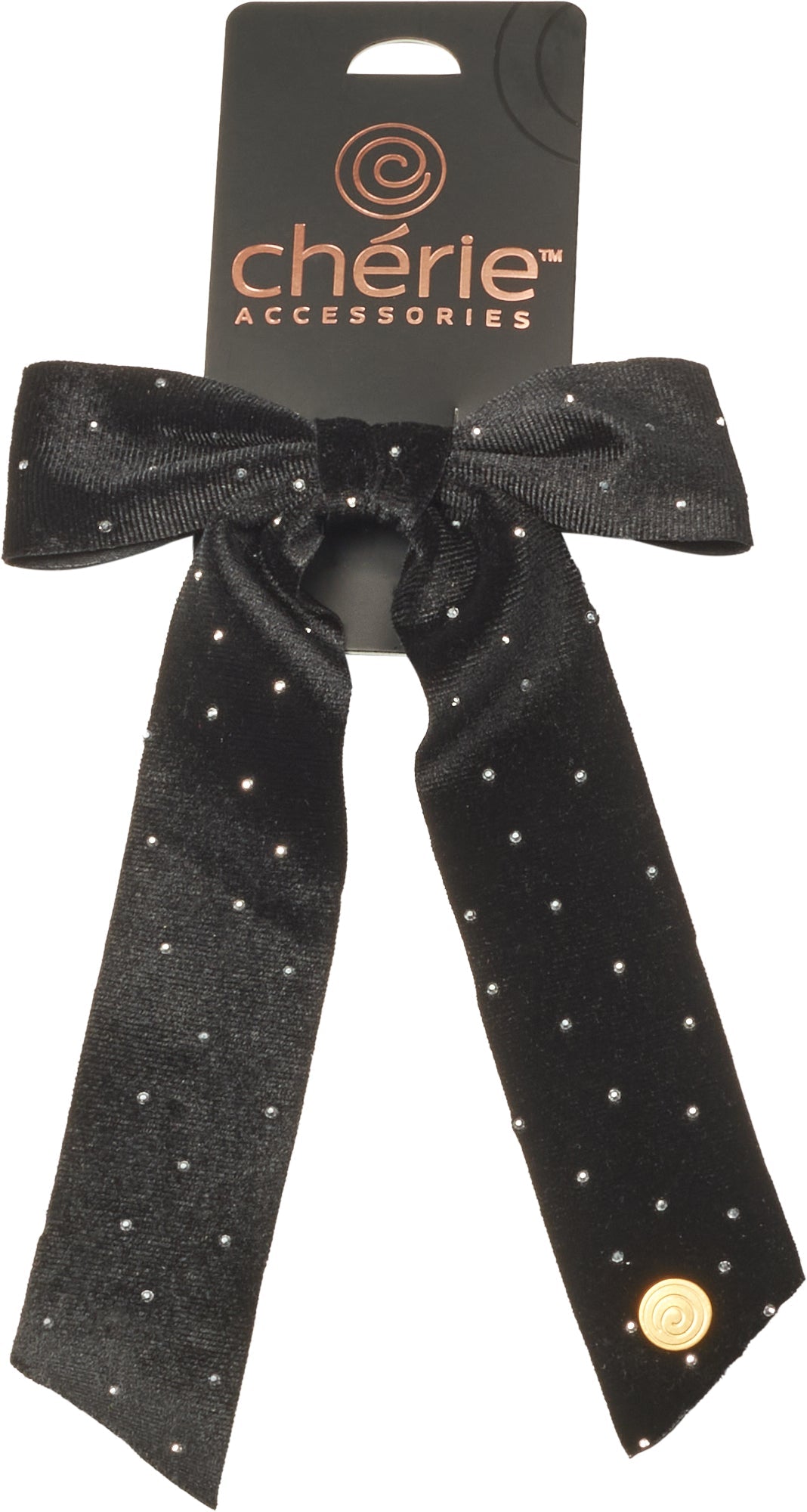 clip velvet with silver stud