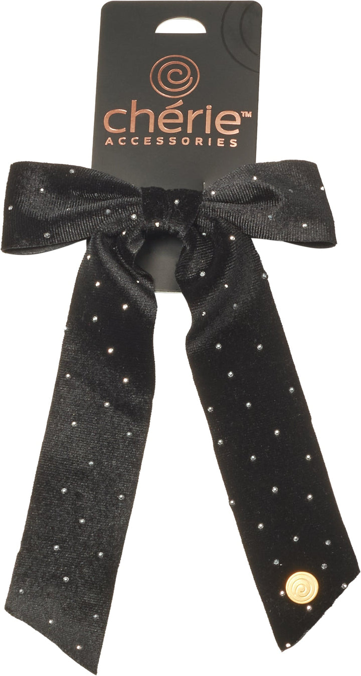 clip velvet with silver stud