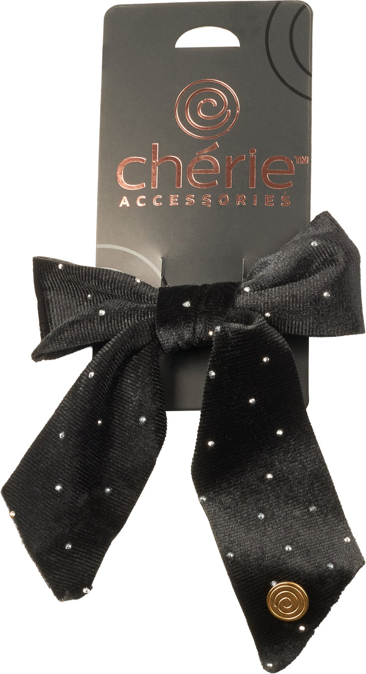 clip velvet with silver stud