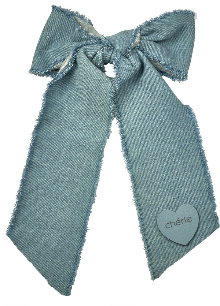 clip denim fringe heart