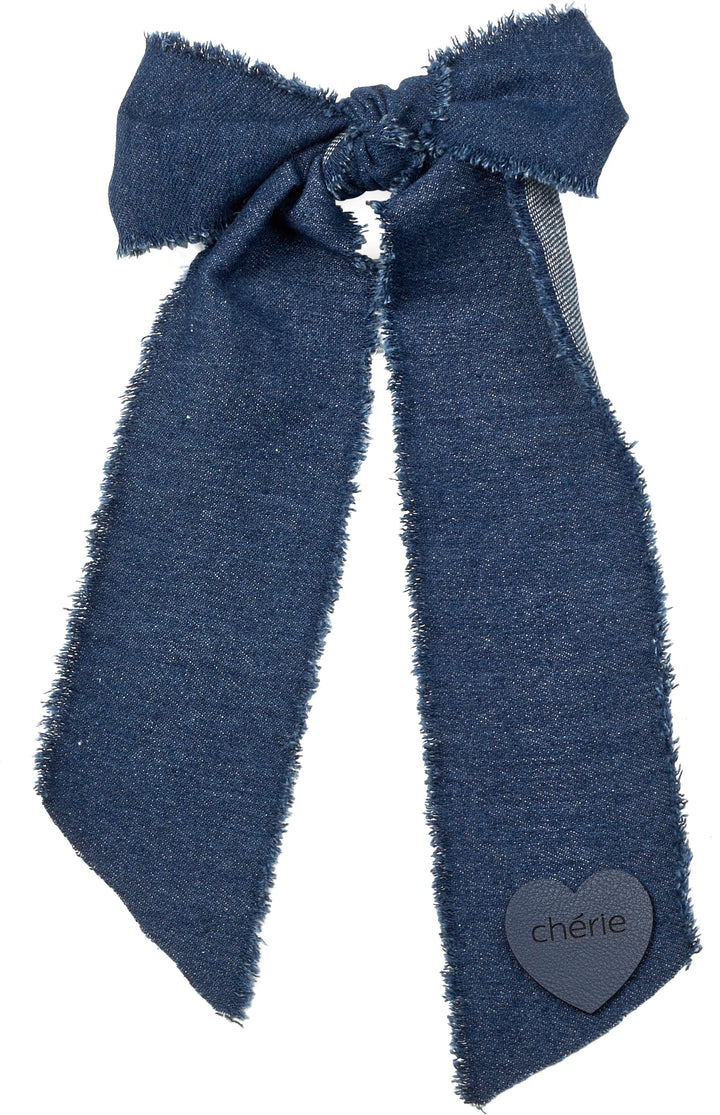 clip denim fringe heart