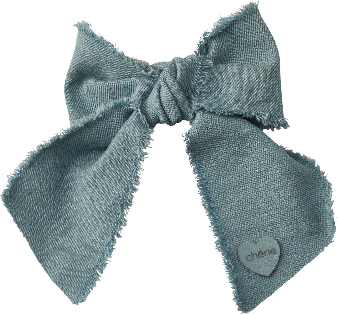 clip denim fringe heart