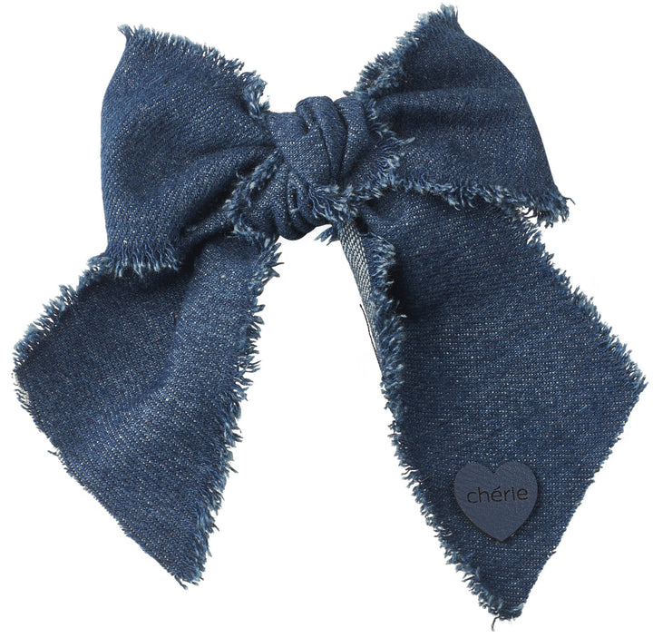 clip denim fringe heart